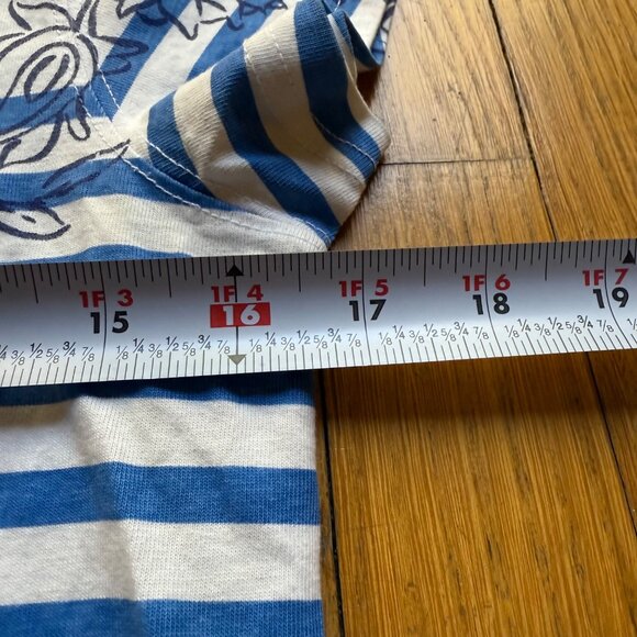 Vineyard Vines Size XS Blue & White Striped Scarf Print T-Shirt Mini Dress - Picture 13 of 16